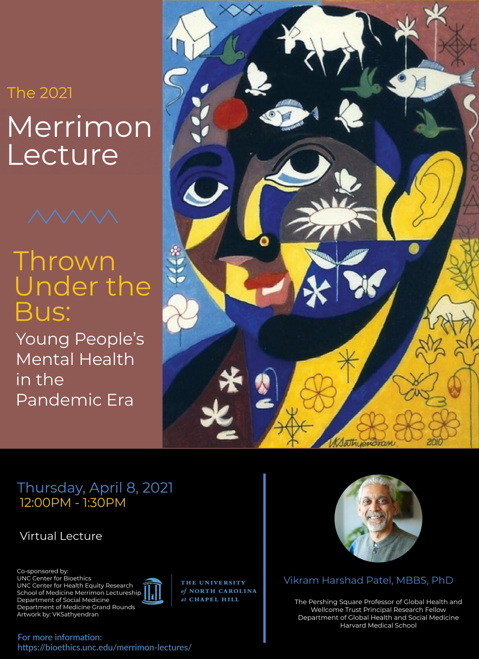 2021 Merrimon Lecture poster, reference text above for information.